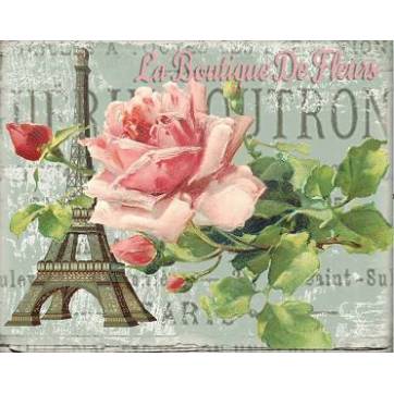 Carte artisanale Vintage Paris "La Boutique des Fleurs"
