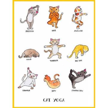 Carte artisanale Chat "Cat Yoga"