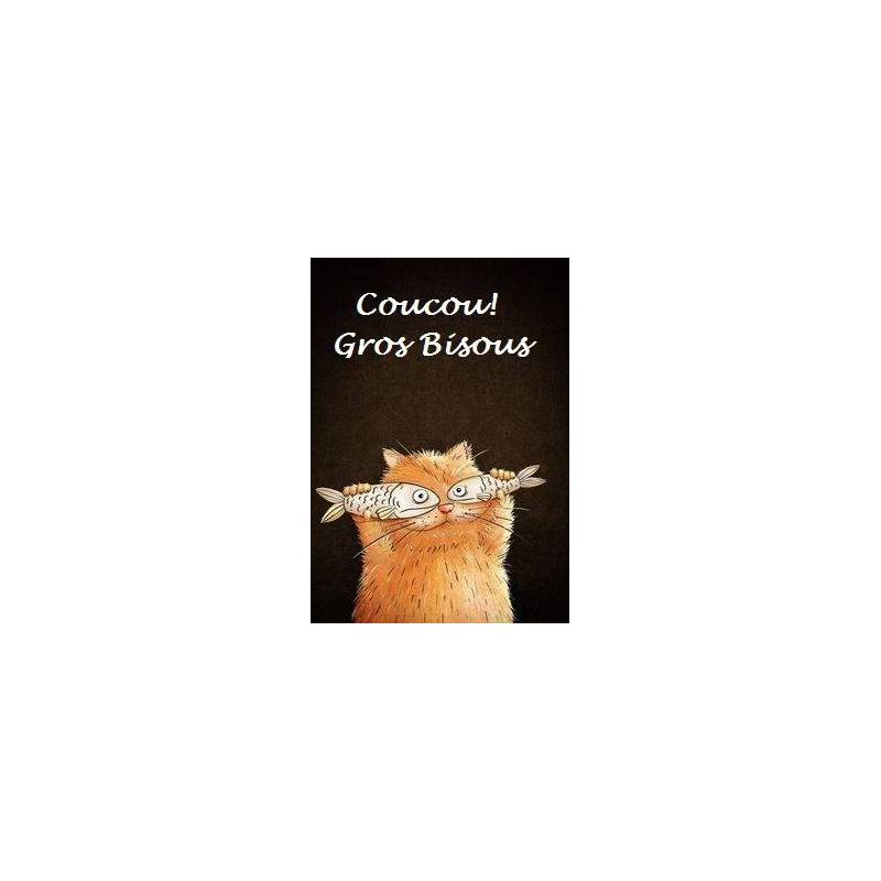 Carte Artisanale Chat Coucou Gros Bisous