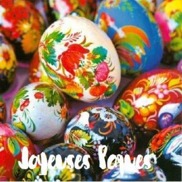 Carte de Pâques "Joyeuses Pâques" Oeufs Ukrainiens