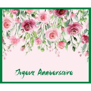 Carte Anniversaire Aquarelle Guirlande De Roses Elisa