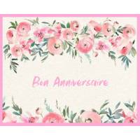 Carte Anniversaire aquarelle Fleurs roses Lina
