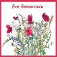 Carte Anniversaire aquarelle Fleurs des champs Coquelicots