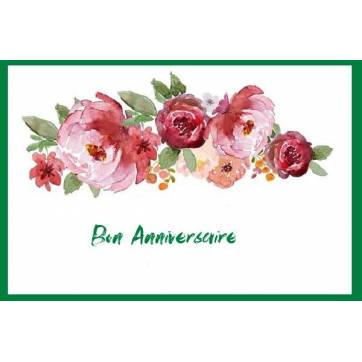 Carte Anniversaire Aquarelle Fleurs Roses Zoe