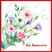Carte Anniversaire Fleurs Bouquet de Lisianthus Eléna