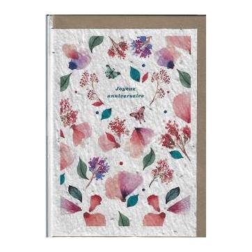 Carte Anniversaire A Planter Fleurs Aquarelle Graines De Fleurs Des Champ