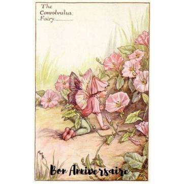 Carte Anniversaire Fées des Fleurs Liserons roses