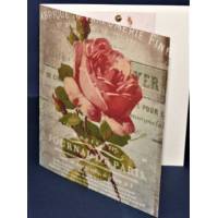 Carte double parfumée à la rose, motif Rose Journal de Paris