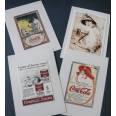 Cartes vintage, Pub de Coca et autres 1, paquet de 4 cartes assorties
