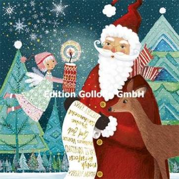 Carte Joyeux Noel Ou Nouvel An Mila Marquis Pere Noel Et Ange