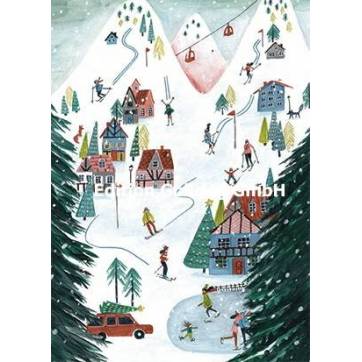 Carte Joyeux Noel Ou Nouvel An Cartita Design Montagnes Et Ski