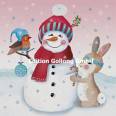 Carte Joyeux Noël ou Nouvel an Bonhomme de Neige et animaux
