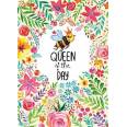 Carte Anniversaire "Queen of the day" Abeille et Fleurs