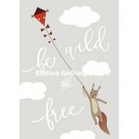 Carte Anniversaire "Be wild, be free" Ecureuil