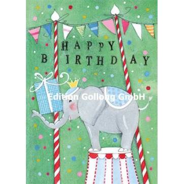 Carte Anniversaire Enfants Kerstin Hess Elephant Au Cirque