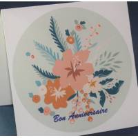 Carte Anniversaire double aquarelle Bouquet de Fleurs "Eva"