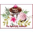 Carte Anniversaire Gourmand "Cupcake Chocolat et Fraise"