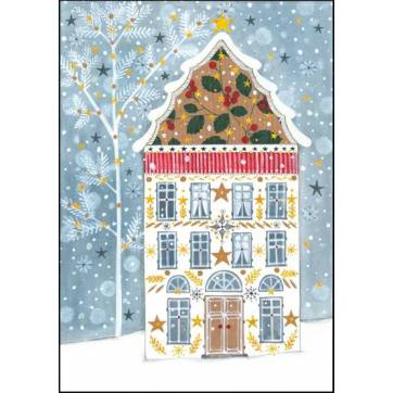 Carte Joyeux Noël ou Nouvel an dble Kerstin Hess Maison