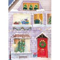 Carte de Joyeux Noël et Nouvel An Maisons de Noël