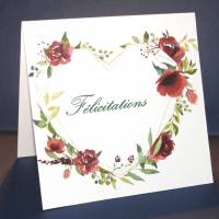Carte Mariage Félicitations Couronne de Fleurs Sofia