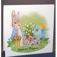 Carte de Pâques dble Beatrix Potter Peter Rabbit et Jardin