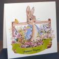 Carte de Pâques dble Beatrix Potter Peter Rabbit et Barrière fleurie