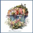 Carte Anniversaire Riviera et Fleurs 6, reproduction d'aquarelle