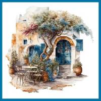 Carte aquarelle Ballades Grecques 1 sans texte