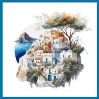 Carte aquarelle Ballades Grecques 15 sans texte
