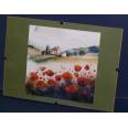 Cadre Sous-verre avec carte artisanale aquarelle Paysage Vallée des Coquelicots 4
