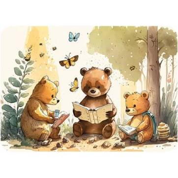 Carte Anniversaire enfants Les petits Ours et leur lecture