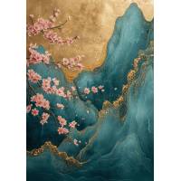 Carte Art Japonais Paysage fleuri 17 sans texte