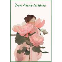 Carte Anniversaire Bon Anniversaire Sarah et Pivoines roses