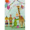 Carte Anniversaire enfants Happy Birthday Girafe et Crocodile