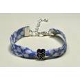 Bracelet liberty of London Glenjade light blue perle coeur metal argentée