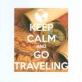 Carte "Keep Calm and go traveling" carte et boussole