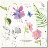 Carte Anniversaire Fleurs aquarelle Anne Tavoletti Fuschia
