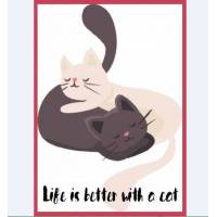 Carte artisanale simple Chat " Life is better with a cat"