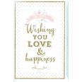 Carte double Mr & Mrs Wishing you Love & Happiness