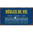 Pancarte Panneau de Porte vintage "Règles de Vie"