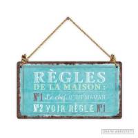 Pancarte Panneau de Porte Humoristique "Règles de la Maison"